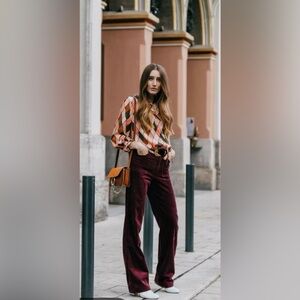 Gucci 2008 Bootcut Babe Burgundy Corduroy Pants - Like NEW